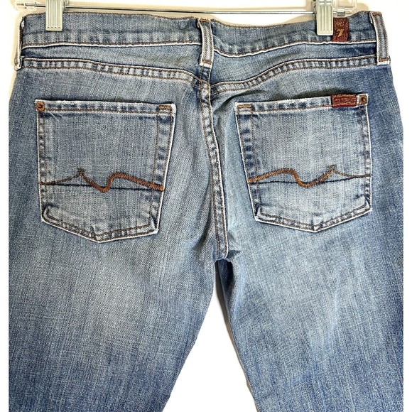 7 FOR ALL MANKIND -  Bootcut Womens Jeans Blue Denim - Size 27 X 33 PreOwned - Picture 2 of 8